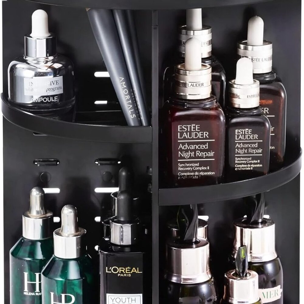 360 Rotating Makeup Organizer,DIY Adjustable Spinning Holder